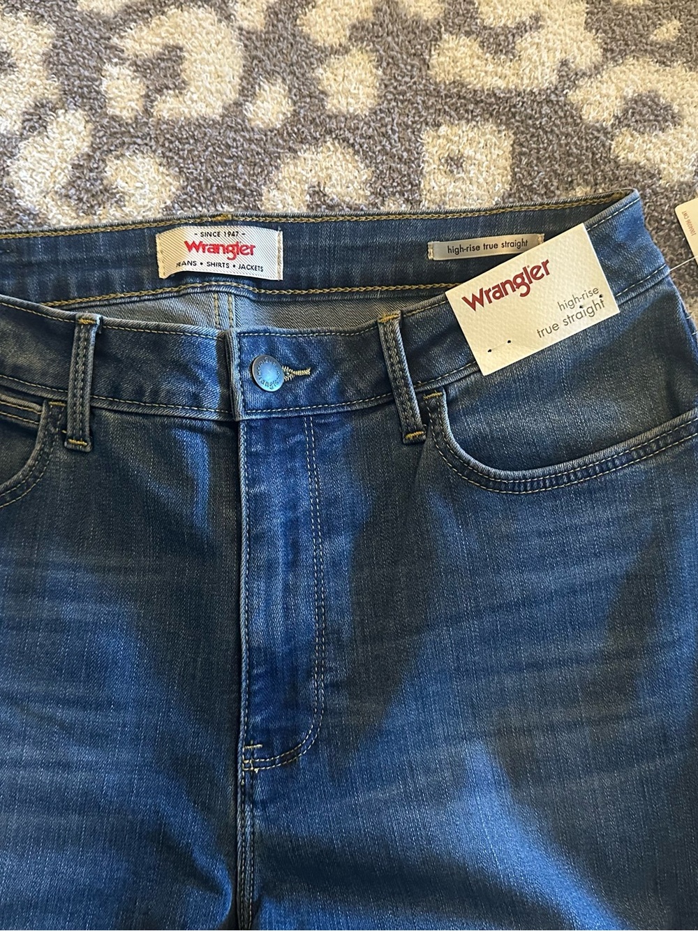 Wrangler High Rise True Straight Fit Jean Stockton Blue NWT Size 10 - Picture 6 of 10